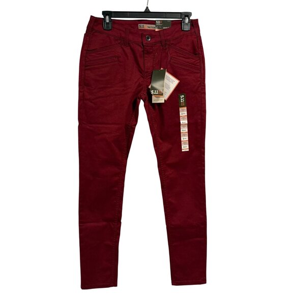 5.11‎ Tactical Women's Defender-Flex Maroon Pant Slim Fit Size 4 NWT - Picture 1 of 10